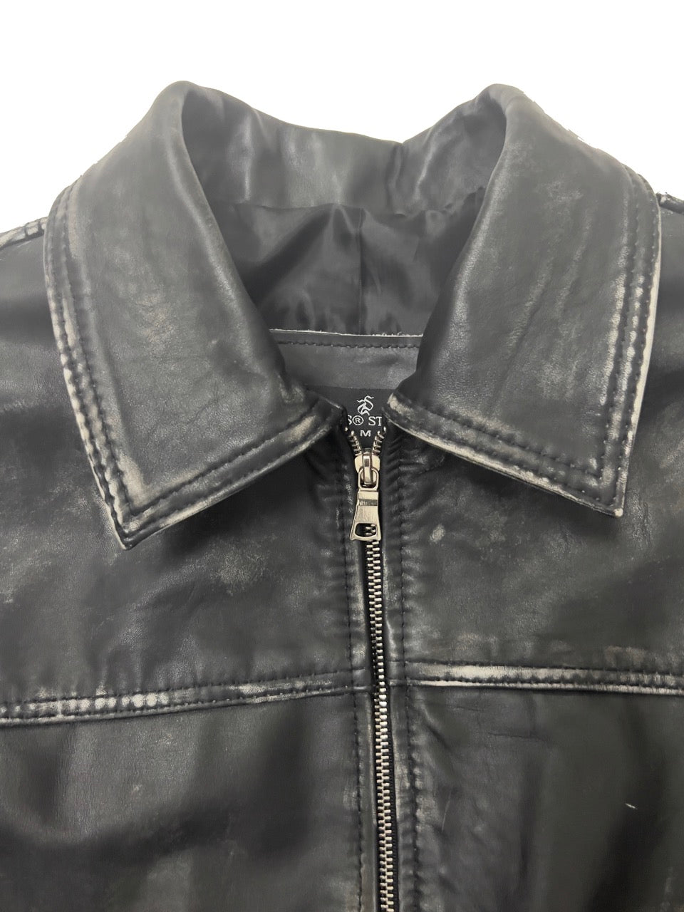 Distressed Genuine Leather Jacket