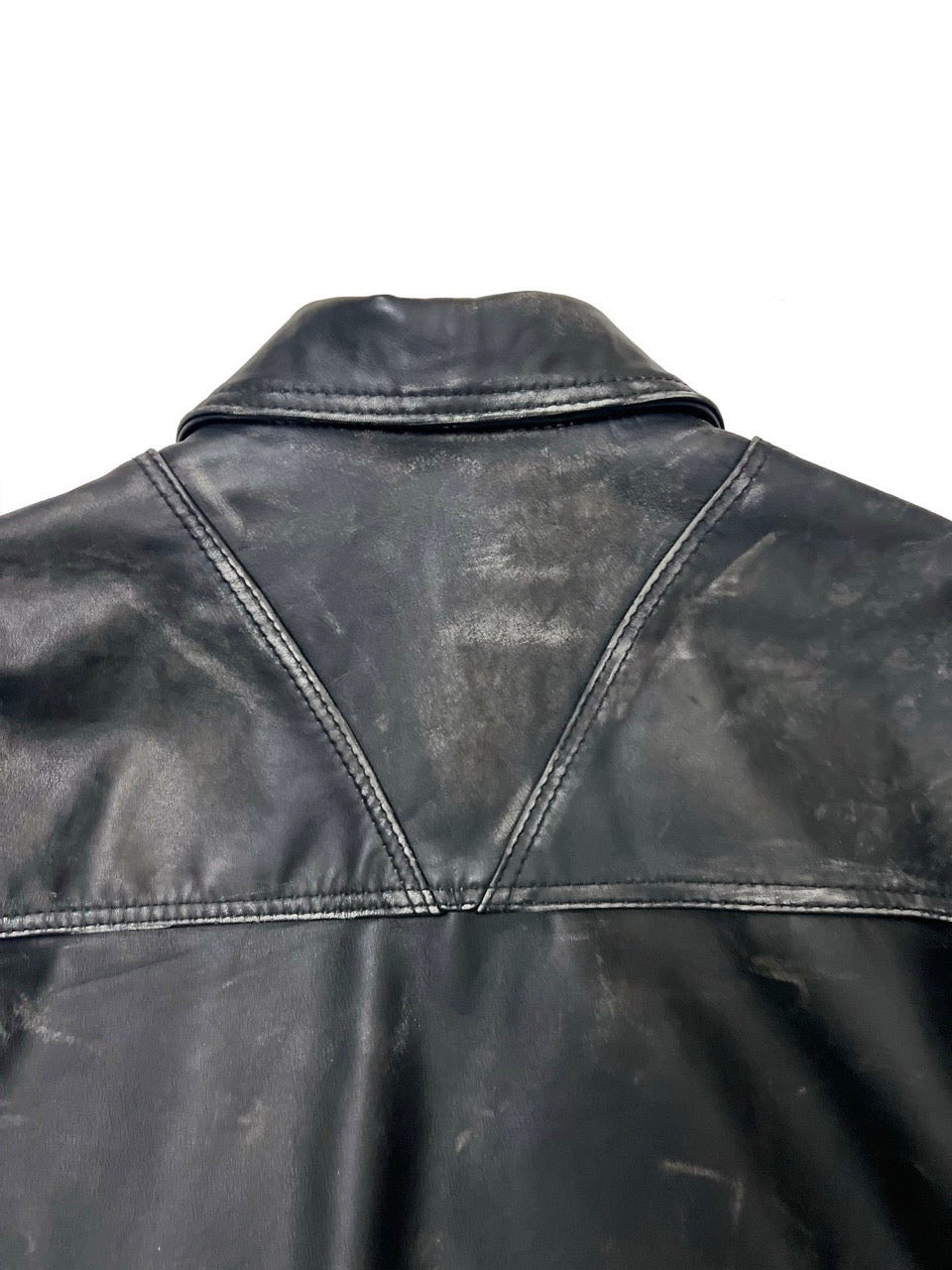 Distressed Genuine Leather Jacket