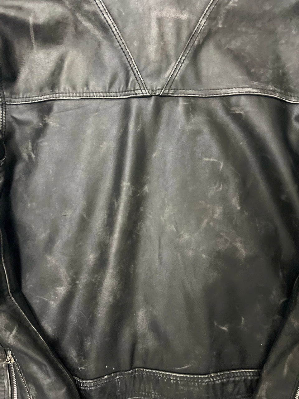 Distressed Genuine Leather Jacket