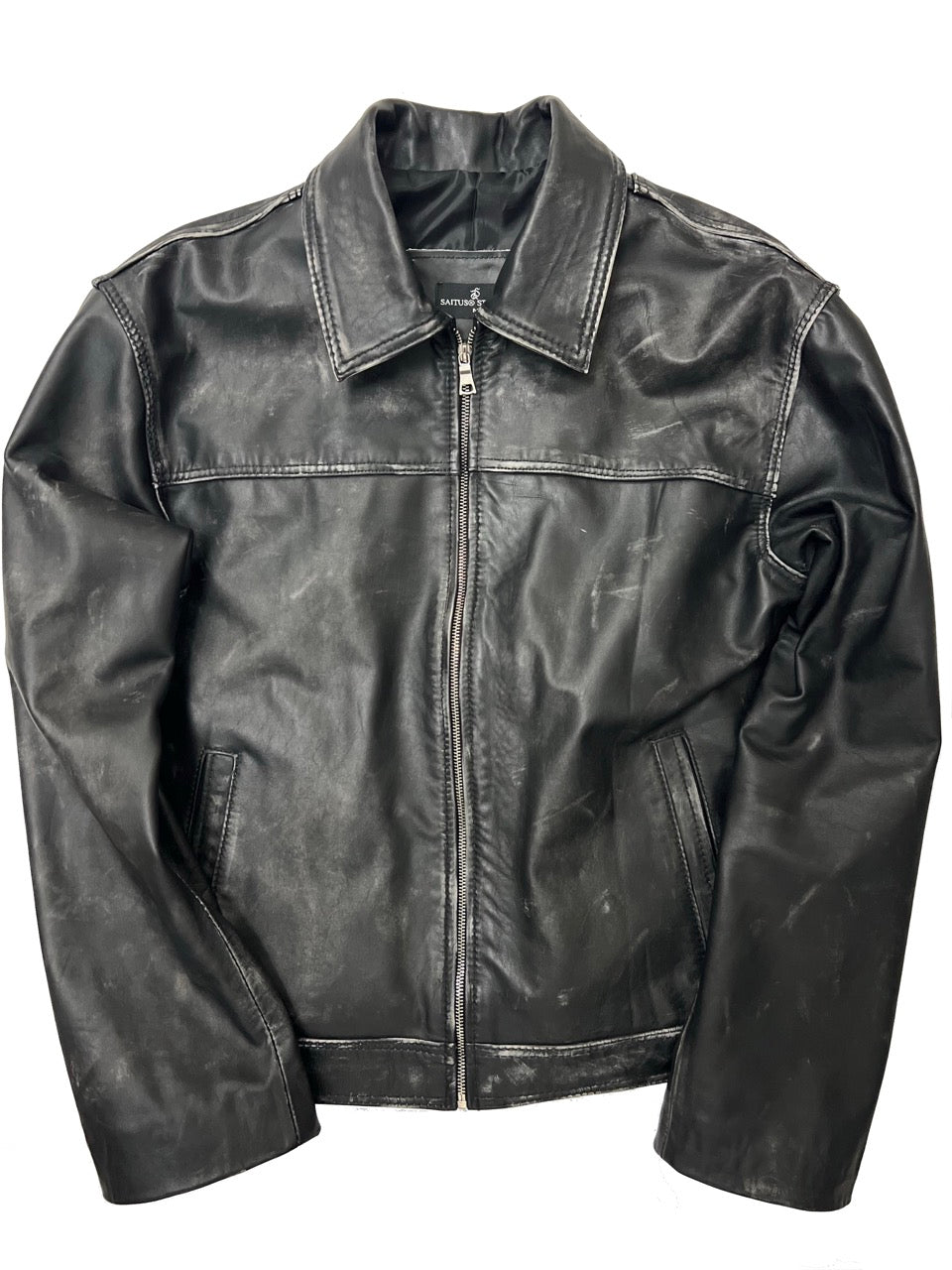 Distressed Genuine Leather Jacket