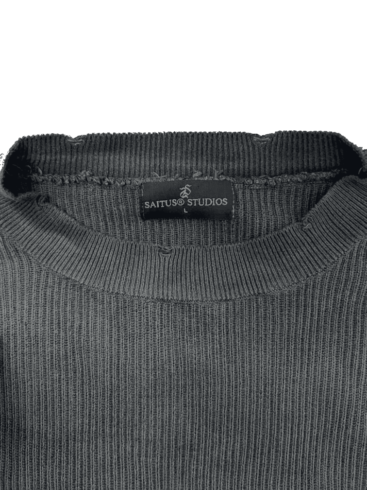 Grey washed knitwear T shirt