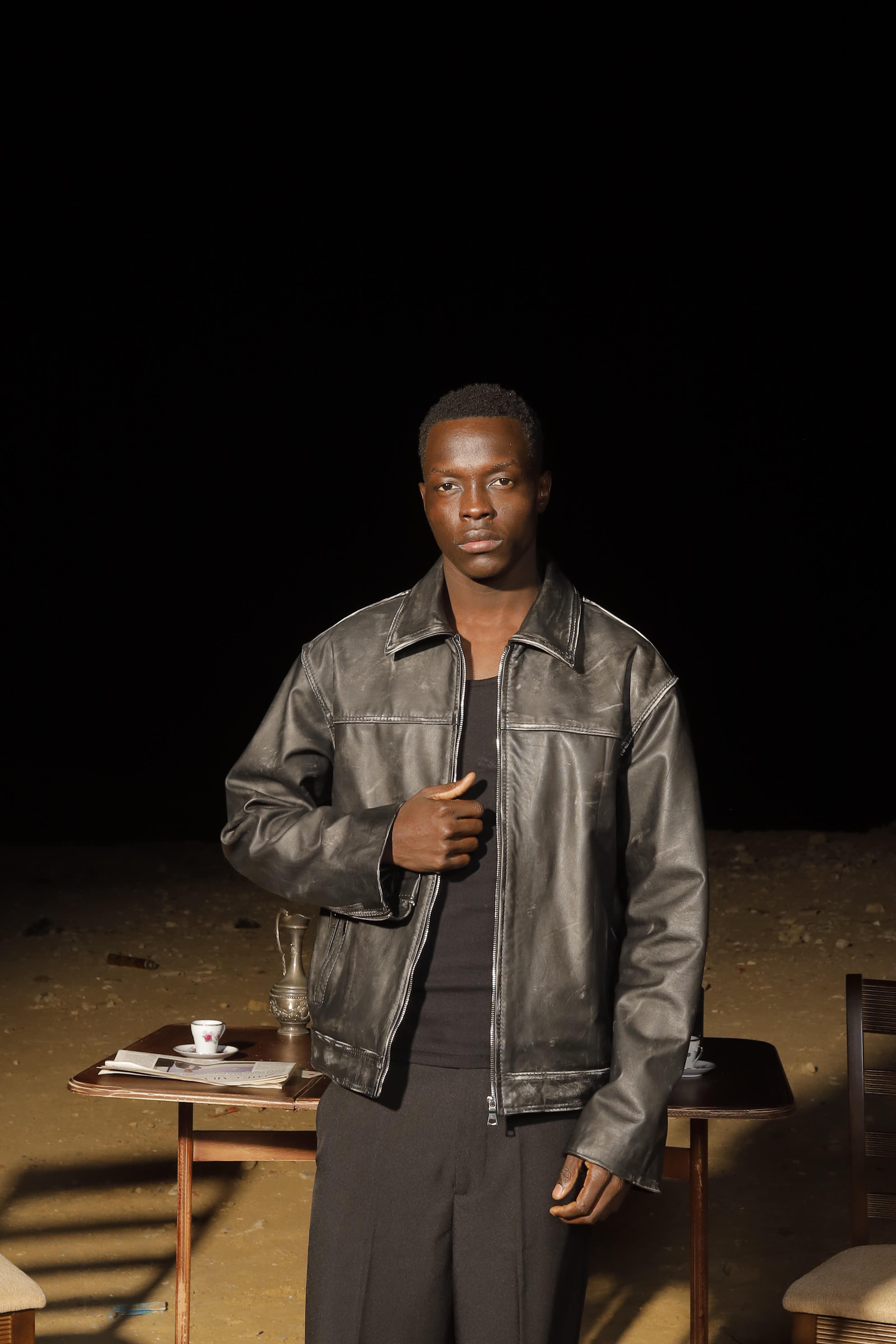 Distressed Genuine Leather Jacket
