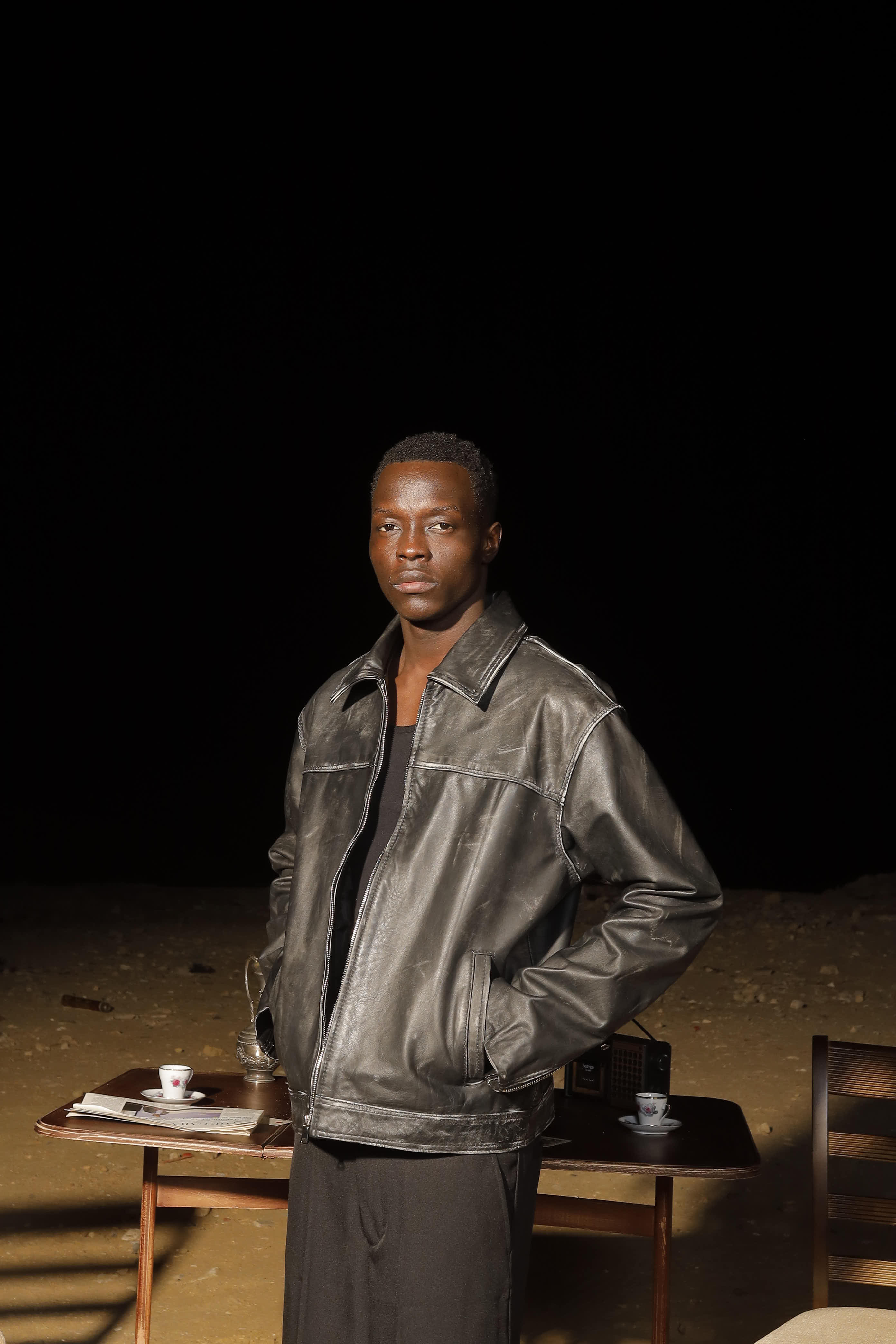 Distressed Genuine Leather Jacket