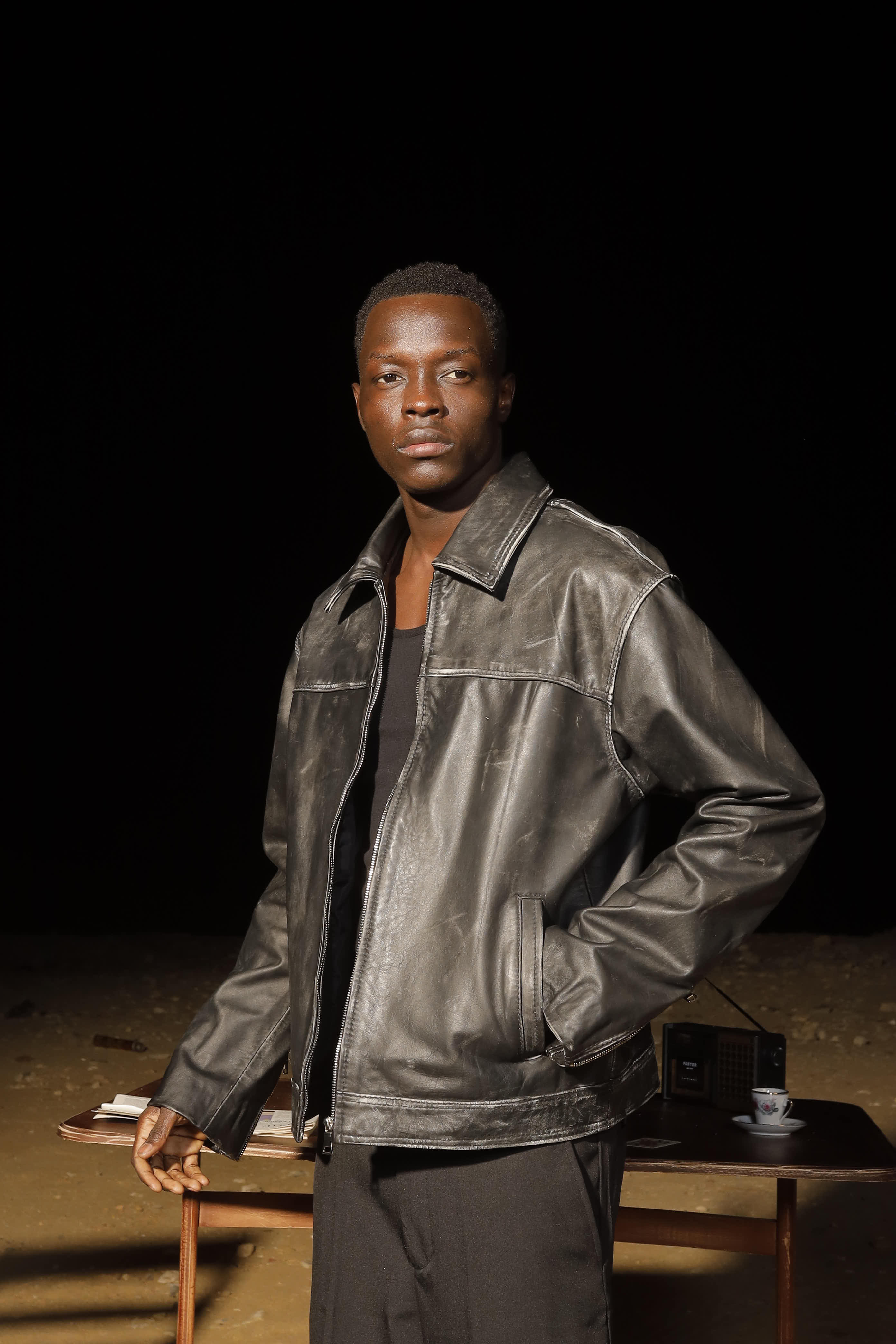 Distressed Genuine Leather Jacket