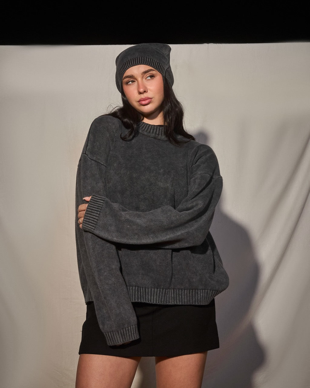 ACID WASHED KNITWEAR SWEATER