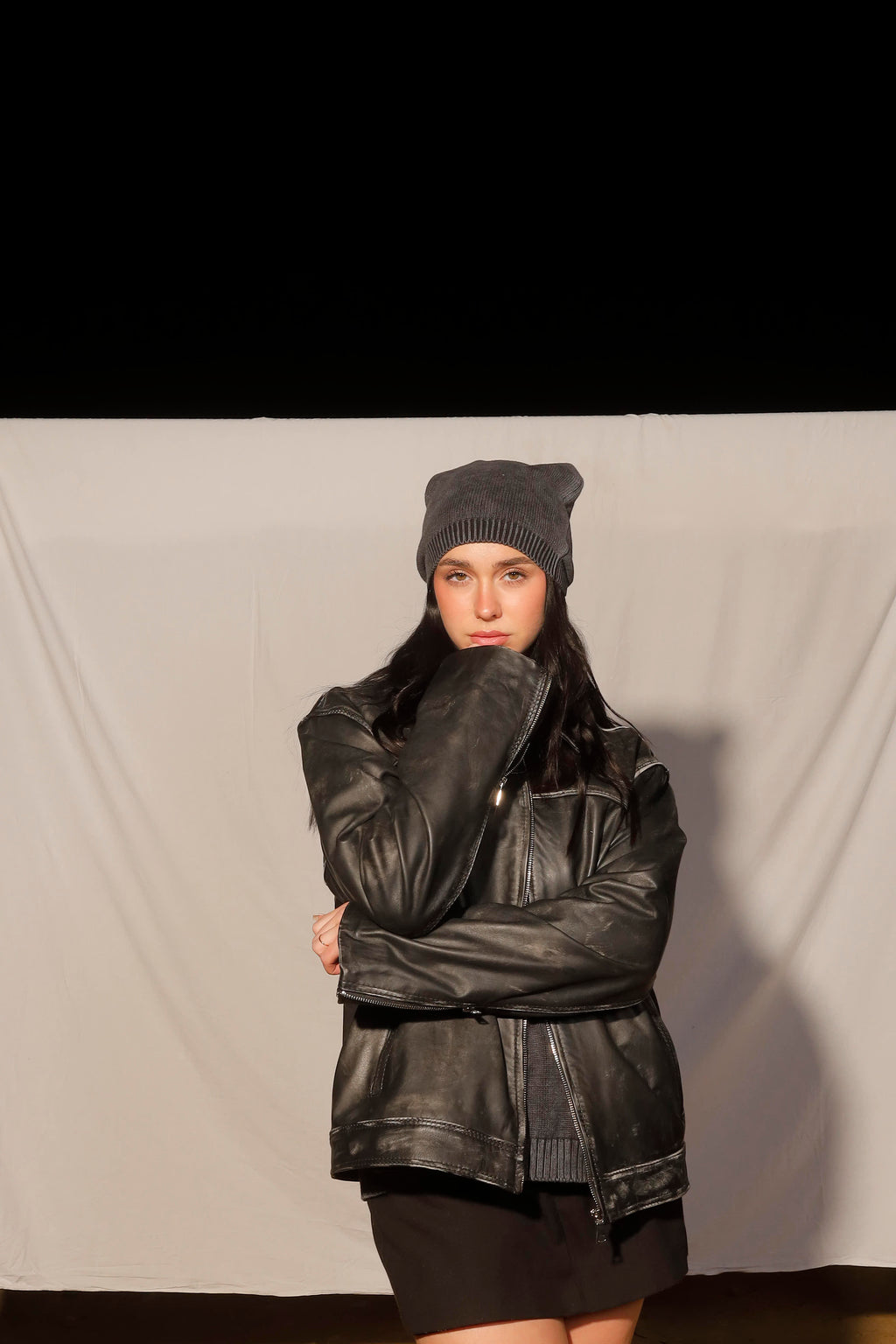 Distressed Genuine Leather Jacket